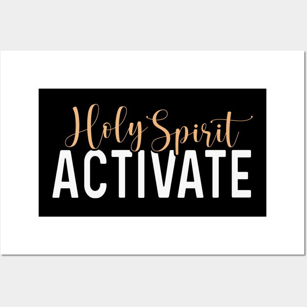 Holy Spirit Activate Mom Life Trendy Quote Wall Art by BadrooGraphics Store